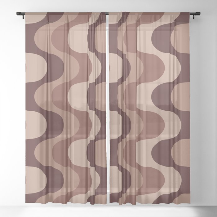 Retro Psychedelic Stripe Pattern 758 Sheer Curtain