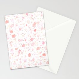 Pink splashes polka dot Stationery Card