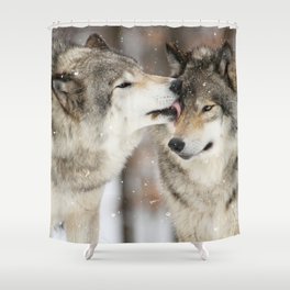 Wolf Kisses Shower Curtain