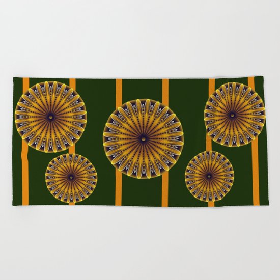The fractal sunflower Beach Towel