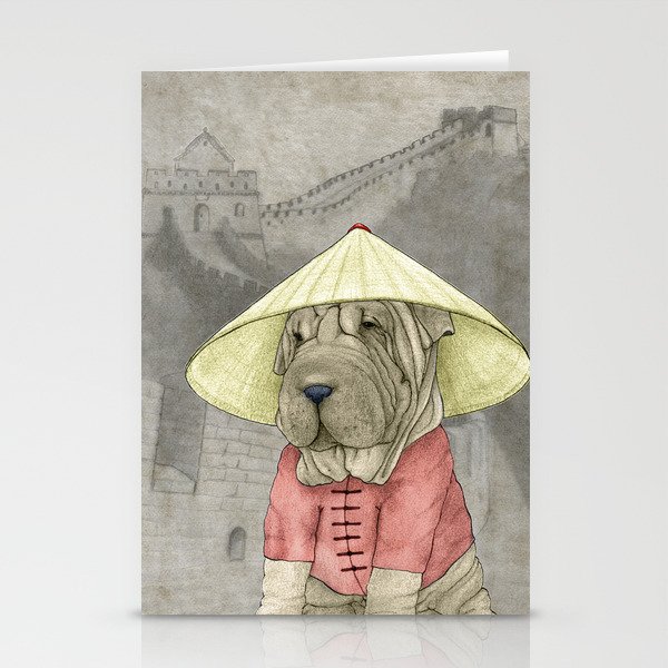 Shar Pei on the Great Wall Stationery Cards