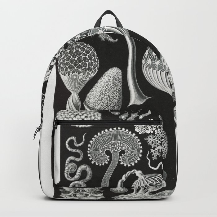 Black and White Mushroom Pattern Illustration Backpack