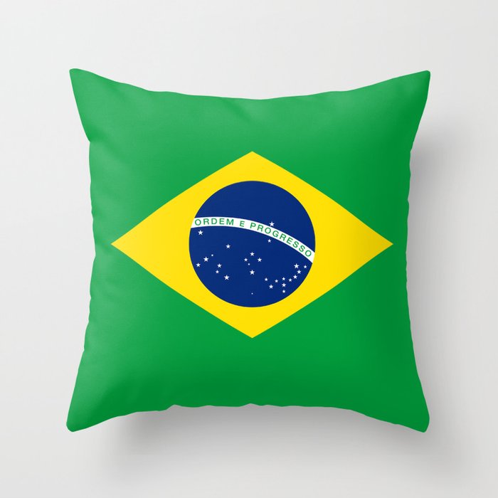 Flag of Brazil Throw Pillow