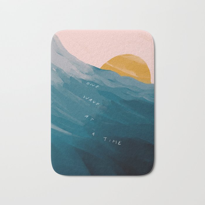 "One Wave At A Time" Bath Mat