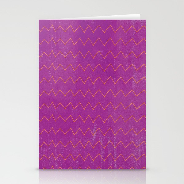 Abstract geometrical magenta pink orange watercolor chevron Stationery Cards