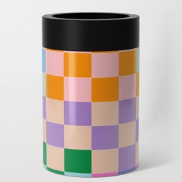 Checkerboard Collage Can Cooler