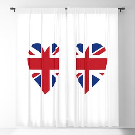 BRITISH UNION JACK HEART Blackout Curtain