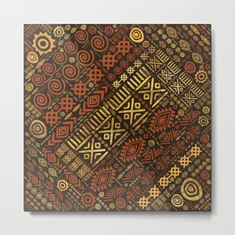 Ethnic African Pattern- browns and golds #5 Metal Print | Geometric, Africanornament, Ancient, Africanpattern, Ethnic, Nativeart, Ethnicpattern, Brown, African, Africa 