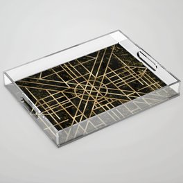 Art Deco design - velvet geo V Acrylic Tray