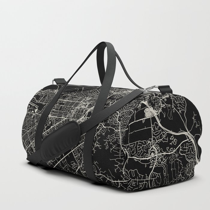 Riverside - Black and White City Map USA Duffle Bag