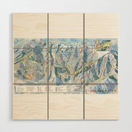 Park City Utah Trail Map Ski Snowboard Wood Wall Art