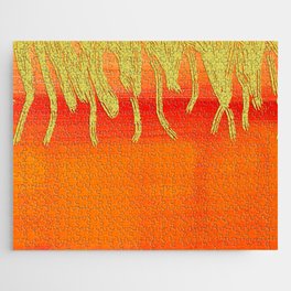 Modern Orange And Gold Watercolor Luxury Ombre Gradient Abstract Jigsaw Puzzle