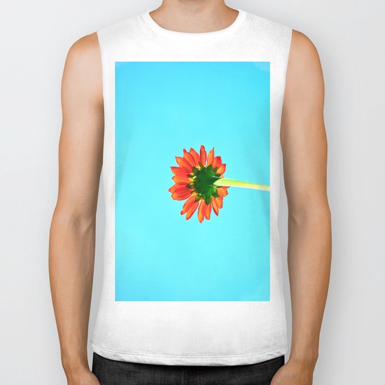 Flower orange 6 Biker Tank
