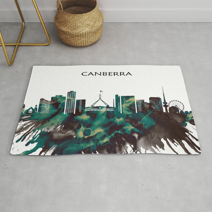 Canberra Skyline Rug by NextWay Art Society6