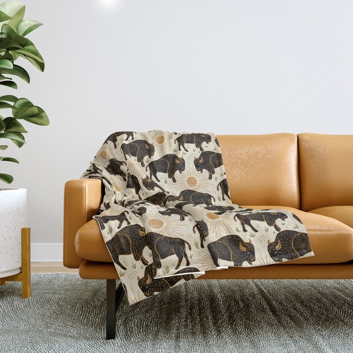Green and best sale cream throw blanket