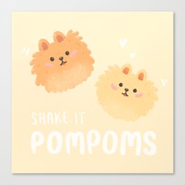 Pomeranian pom poms Canvas Print