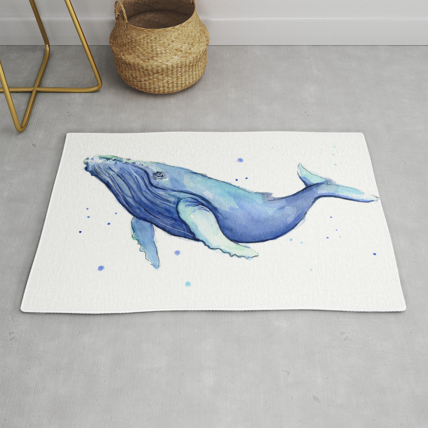 Nursery Art Print Humpback Whale Watercolor Painting Sea Creatures