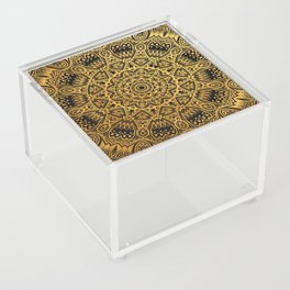 Mandala Black and Gold Art Pattern Acrylic Box