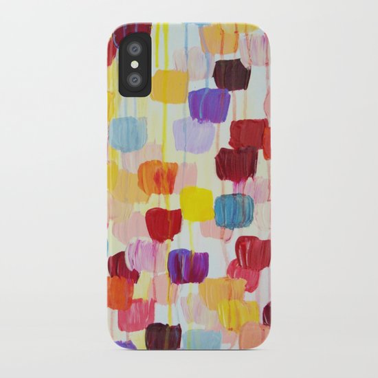 DOTTY - Stunning Bright Bold Rainbow Colorful Square Polka Dots Lovely Original Abstract Painting iPhone Case