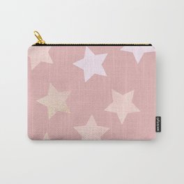 sweet pastel dusty pink golden colors stars pattern Carry-All Pouch