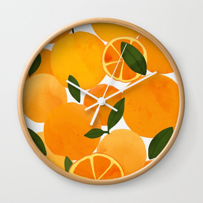 mediterranean oranges still life  Wall Clock