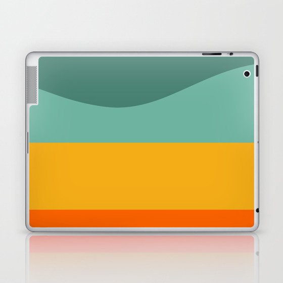 Minimalistic Wave Colorful Retro Art Pattern Design Laptop & iPad Skin
