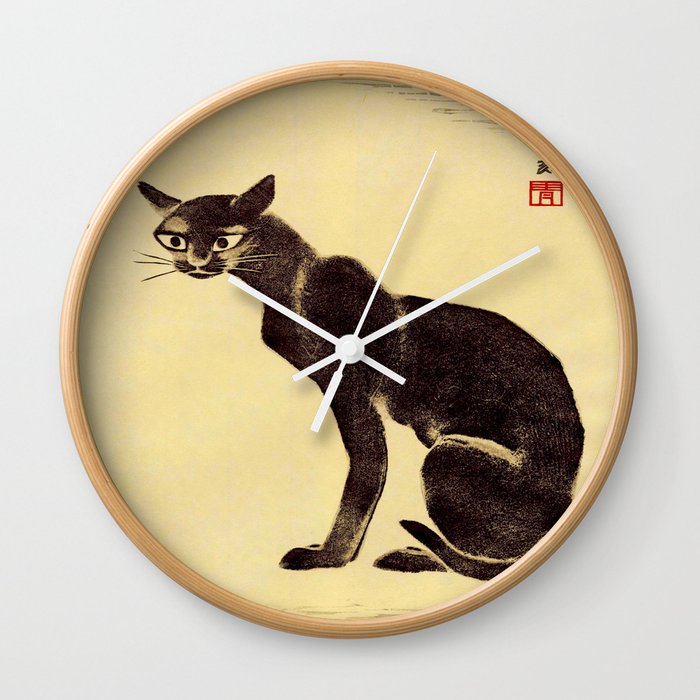 Asian cat shop clock