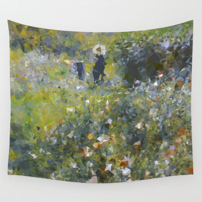 Monet Garden Low Poly Nature Art Wall Tapestry
