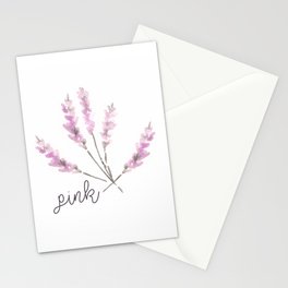 Pink tall flowers Stationery Cards