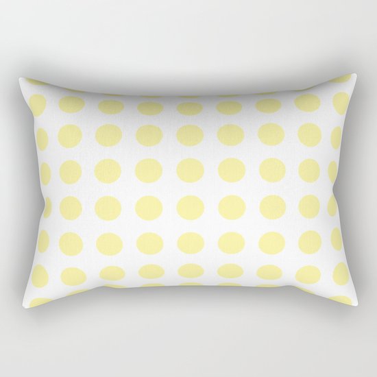 Simply Polka Dots in Pastel Yellow Rectangular Pillow