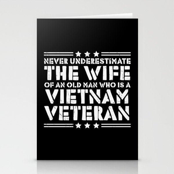 Never Underestimate Vietnam Veteran Wife Stationery Cards