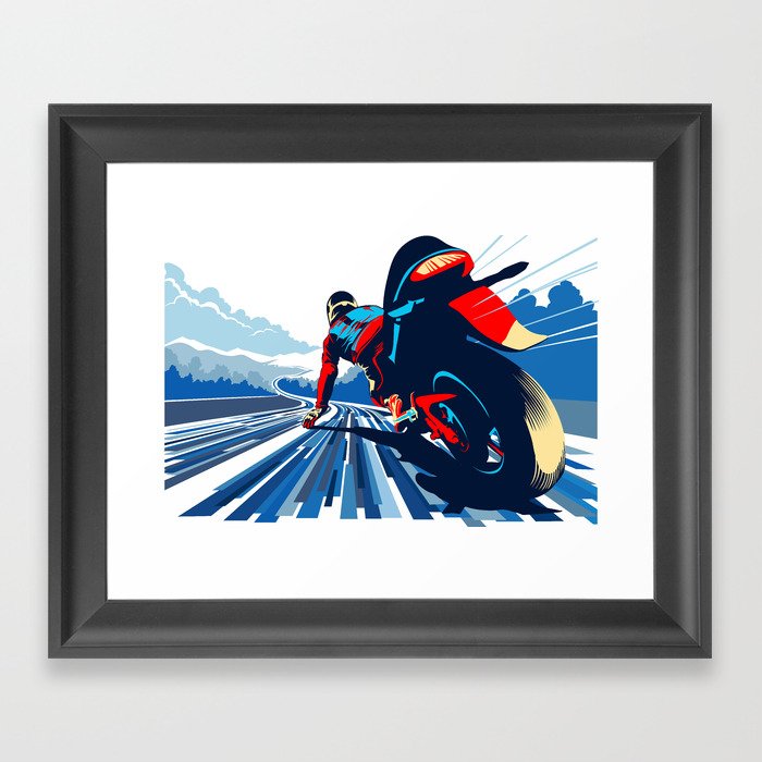 Motor racer speed demon Framed Art Print