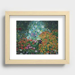 Flower Garden Riot of Colors by Gustav Klimt Recessed Framed Print