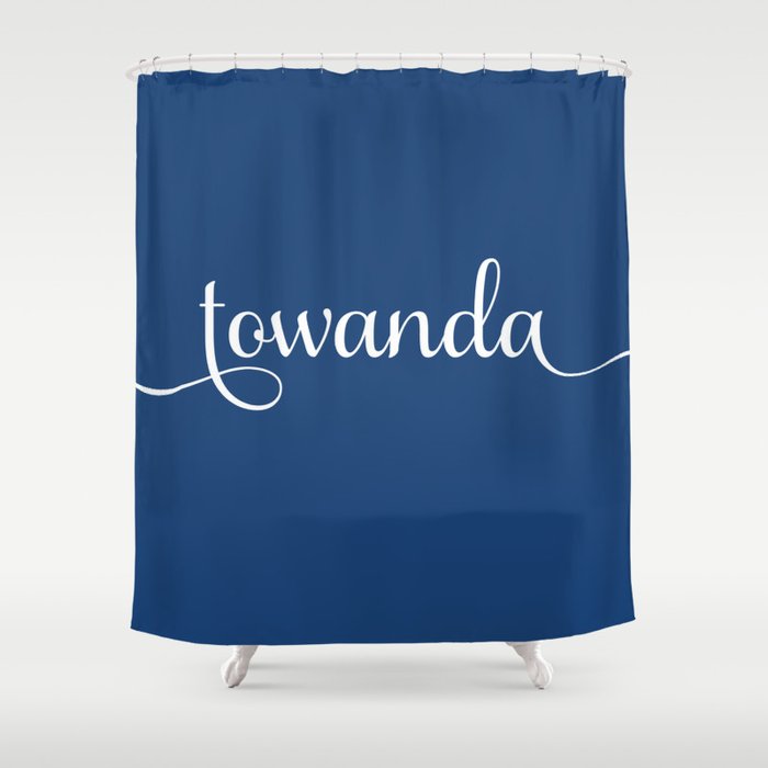Towanda - french navy Shower Curtain