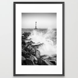 Morris Island Light Splash Framed Art Print