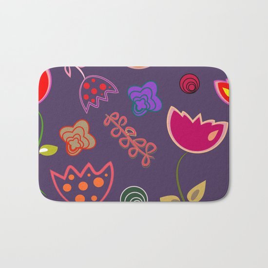 Motif de fleurs 5 Bath Mat