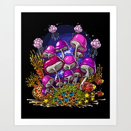 Ocean Mushrooms Art Print