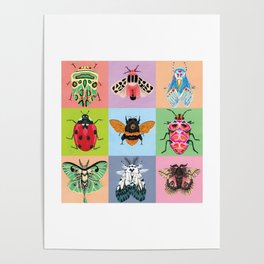Tiled Bug Print Poster