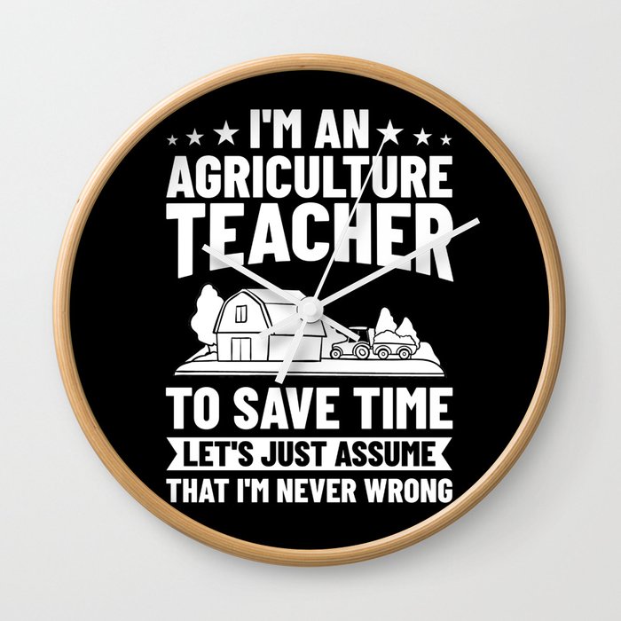 Agriculture Teacher Agricultural Education Class Wall Clock