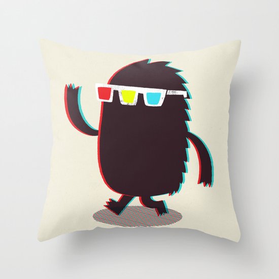 MONSTER 3d Throw Pillow