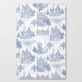 Snowy Christmas in Tudor Village(Toile) Cutting Board