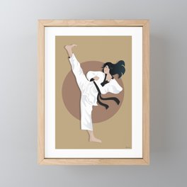Taekwondo Fighter Framed Mini Art Print