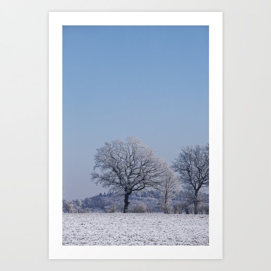 winter walk rural snow landscpape north Germany Art Print