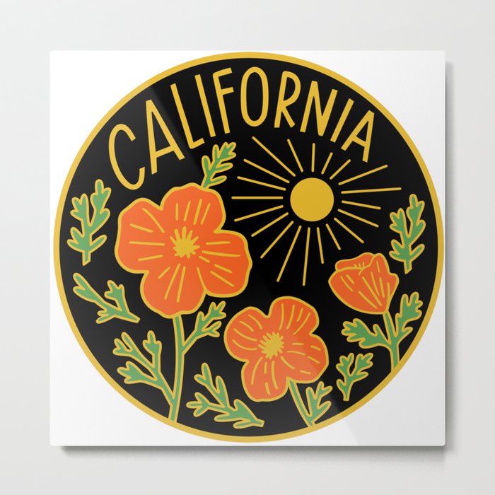 California Poppy Sun Metal Print