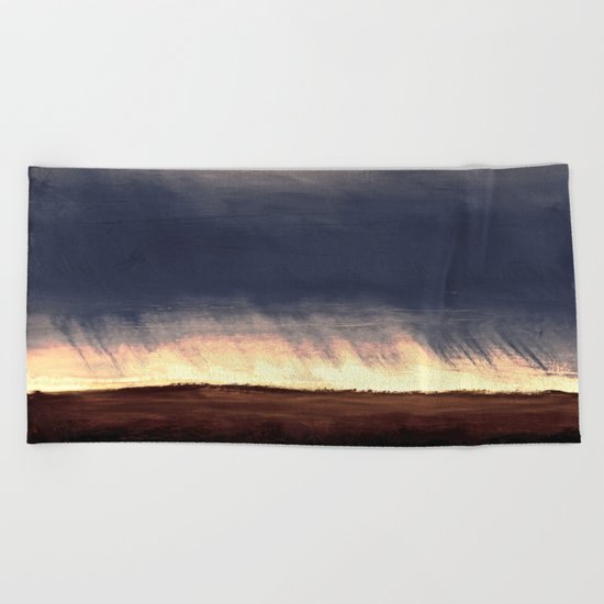 Storm Over Saskatchewan Fields Beach Towel