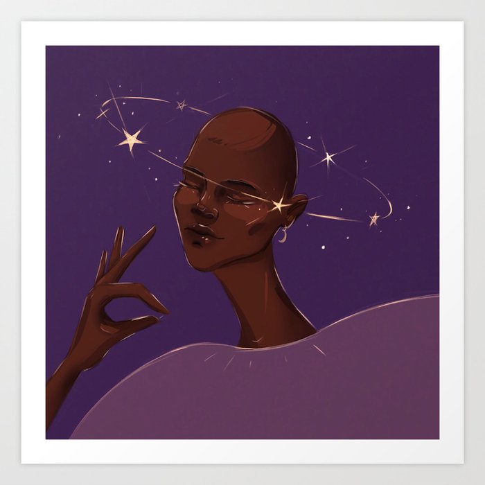 Afro femini and astrology time Art Print
