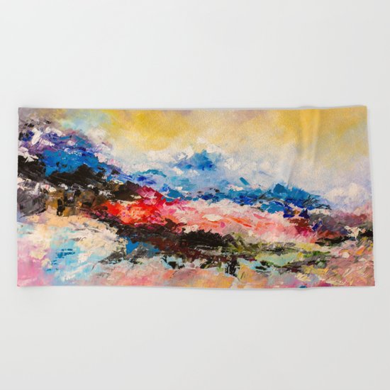 Dreaming volcano Beach Towel