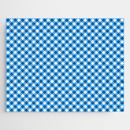 Blue Gingham - 16 Jigsaw Puzzle