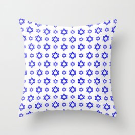 star of david 41 - blue Throw Pillow
