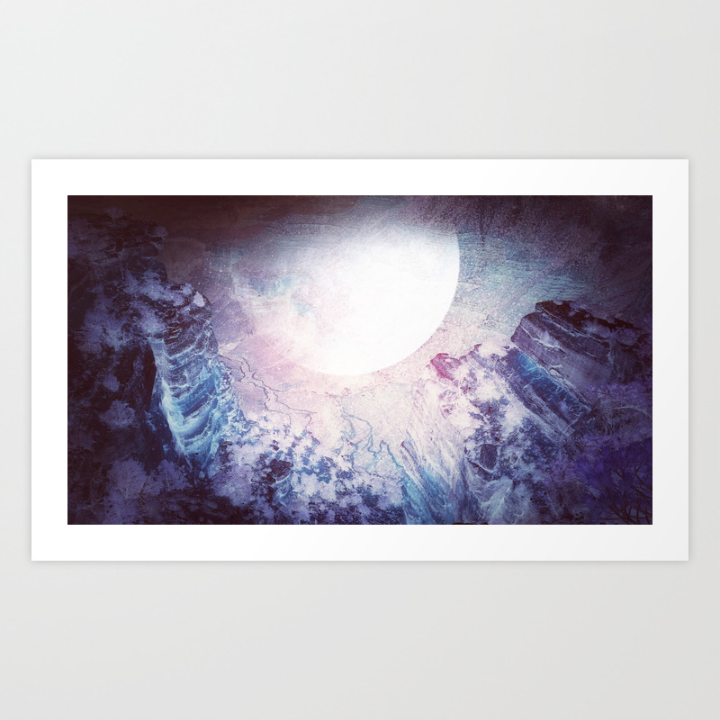 Abalone Moon Lunar Crystals Abstract Space Art Print By